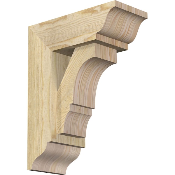 Ekena Millwork Balboa Traditional Rough Sawn Bracket w/ Offset Brace, Douglas Fir, 6"W x 14"D x 18"H BKT0604X14X18BOA01RDF - main